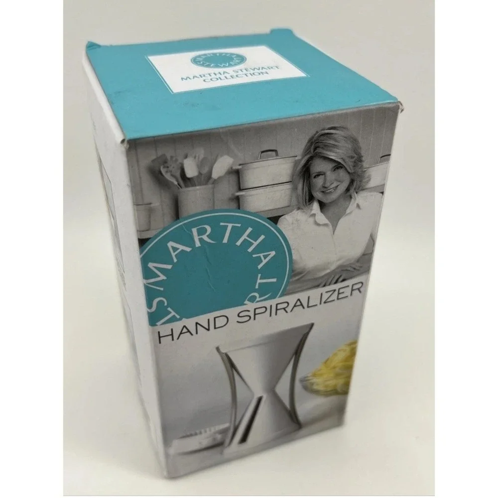 Martha Stewart Good Thing Handheld Veggie Spiralizer Silver White 9124311 NIB